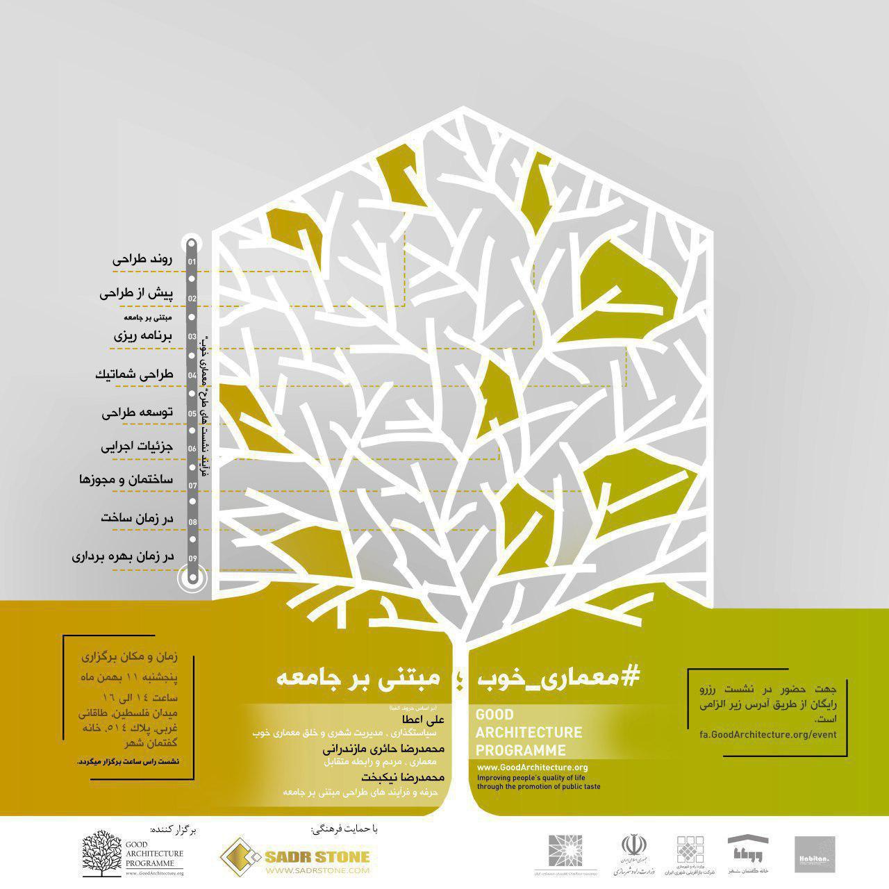 نشست "معماری خوب؛ مبتنی بر جامعه" در خانه گفتمان شهر برگزار می شود