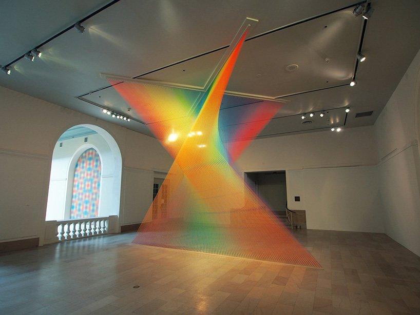 watch gabriel dawe discuss his massive rainbow thread installations